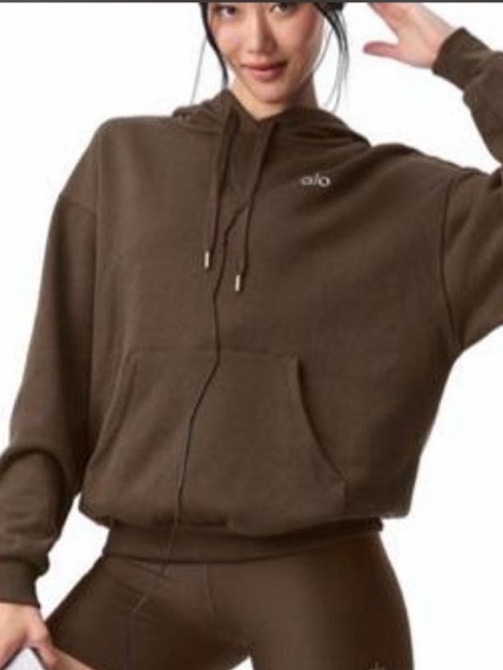 Alo Yoga Unisex Accolade Hoodie | Espresso Brown Fleece Pullover Hoodie XL